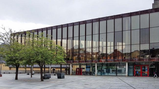 Griegkvartalet slik det ser ut i dag. Når musikkteatret reiser seg, kommer Griegkvartalets siste brikke på plass.